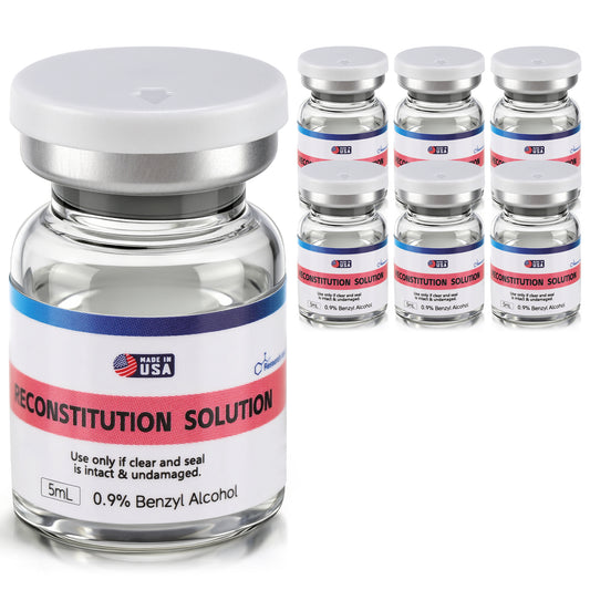 Reconstitution Solution | Bacteriostatic Water - 0.9% Benzyl Alcohol | 6-Pack 5ml Each Vial - Clear Glass | Third-Party Tested