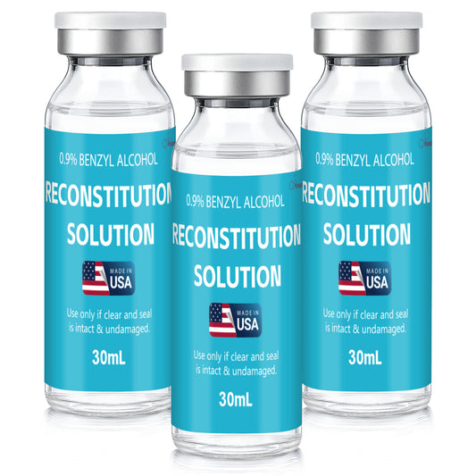 Reconstitution Solution | Bacteriostatic Water - 0.9% Benzyl Alcohol | 2-Pack 30ml Each Vial - Clear Glass | Third-Party Tested