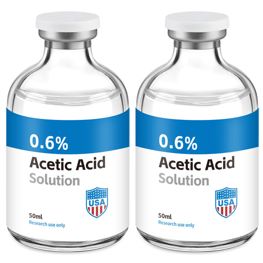 Acetic Acid Solution | 50ml Each Vial - Clear Glass | Third-Party Tested