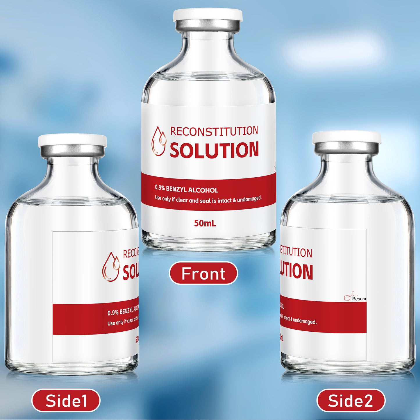 Reconstitution Solution | Bacteriostatic Water - 0.9% Benzyl Alcohol | 1-Pack 10ml Each Vial - Clear Glass | Third-Party Tested