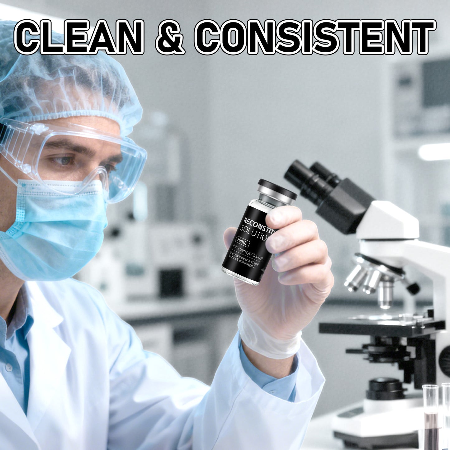Reconstitution Solution | Bacteriostatic Water - 0.9% Benzyl Alcohol | 10ml Each Vial - Clear Glass | Third-Party Tested