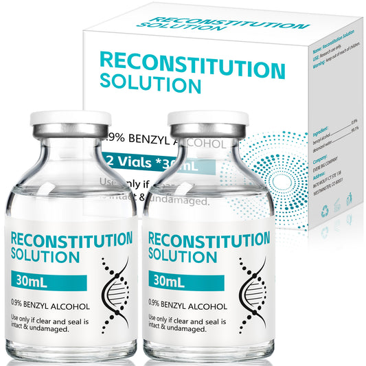 Reconstitution Solution | Bacteriostatic Water - 0.9% Benzyl Alcohol | 2-Pack 30ml Each Vial - Clear Glass | Third-Party Tested