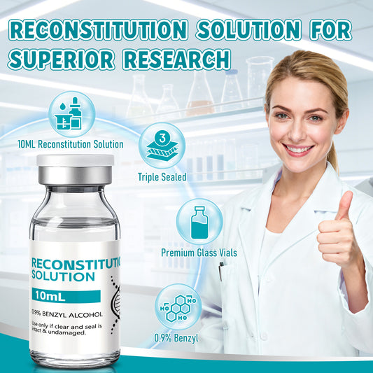 Reconstitution Solution | Bacteriostatic Water - 0.9% Benzyl Alcohol | 2-Pack 10ml Each Vial - Clear Glass | Third-Party Tested