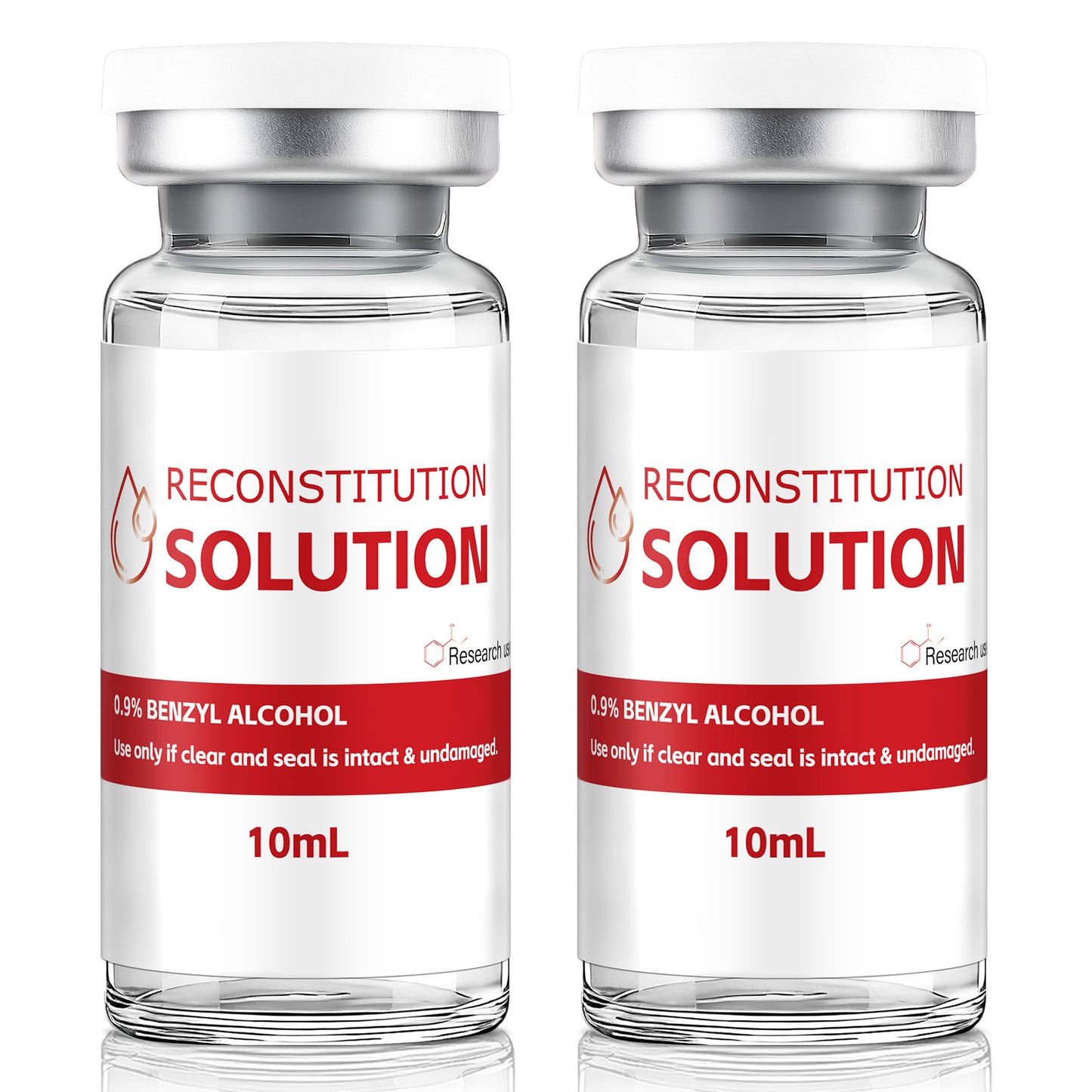 Reconstitution Solution | Bacteriostatic Water - 0.9% Benzyl Alcohol | 10ml Each Vial - Clear Glass | Third-Party Tested