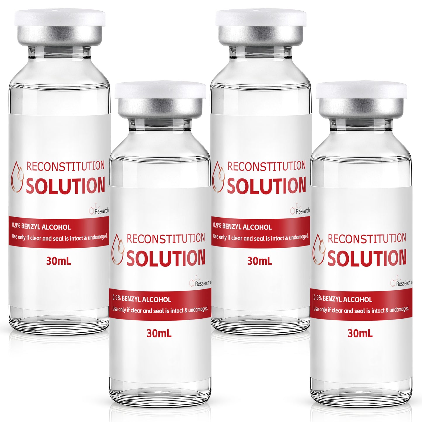 Reconstitution Solution | Bacteriostatic Water - 0.9% Benzyl Alcohol | 1-Pack 30ml Each Vial - Clear Glass | Third-Party Tested