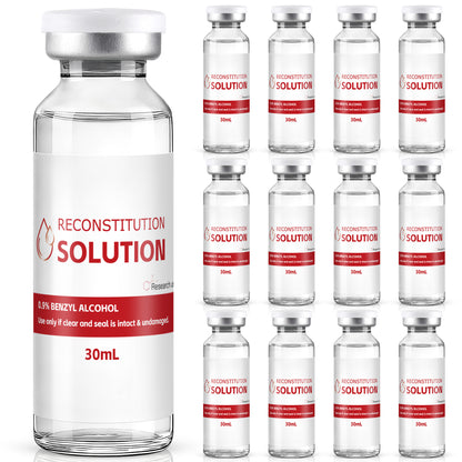 Reconstitution Solution | Bacteriostatic Water - 0.9% Benzyl Alcohol | 1-Pack 30ml Each Vial - Clear Glass | Third-Party Tested