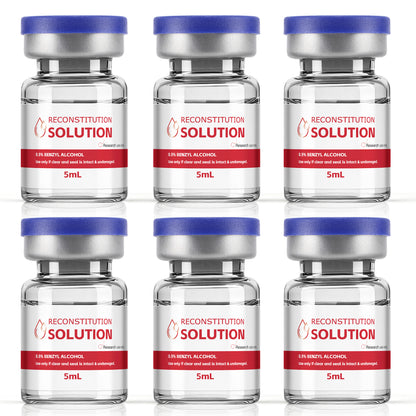 Reconstitution Solution | Bacteriostatic Water - 0.9% Benzyl Alcohol | 6-Pack 5ml Each Vial - Clear Glass | Third-Party Tested