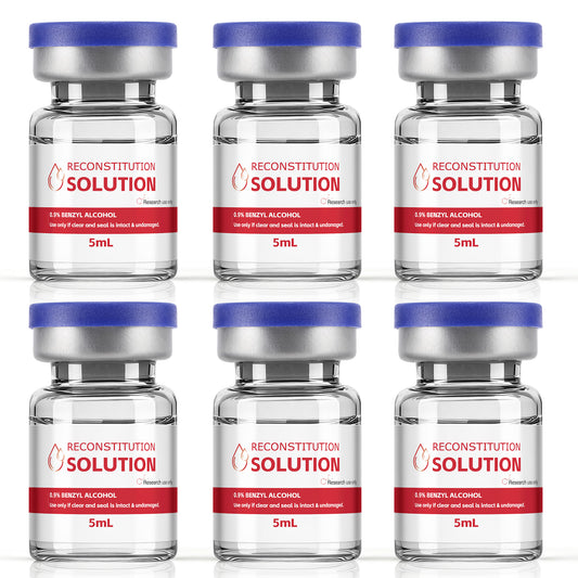 Reconstitution Solution | Bacteriostatic Water - 0.9% Benzyl Alcohol | 6-Pack 5ml Each Vial - Clear Glass | Third-Party Tested