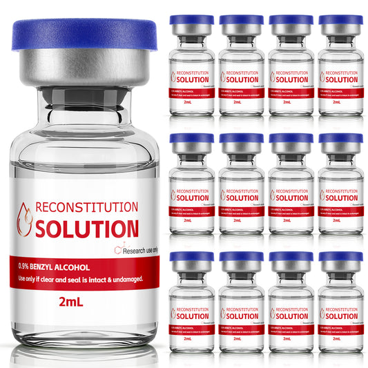 Reconstitution Solution | Bacteriostatic Water - 0.9% Benzyl Alcohol | 12-Pack 2ml Each Vial - Clear Glass | Third-Party Tested