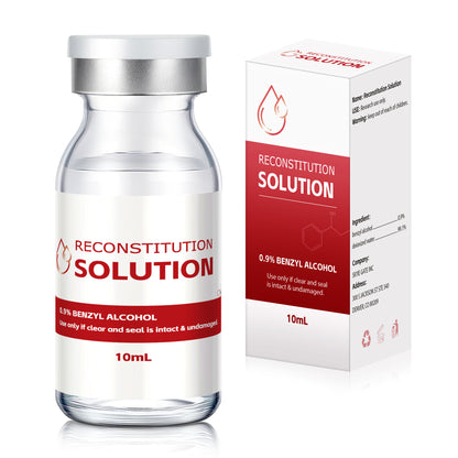 Reconstitution Solution | Bacteriostatic Water - 0.9% Benzyl Alcohol | 1-Pack 10ml Each Vial - Clear Glass | Third-Party Tested