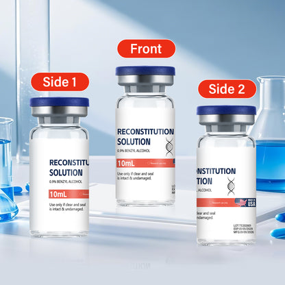 Reconstitution Solution | Bacteriostatic Water - 0.9% Benzyl Alcohol | 1-Pack 10ml Each Vial - Clear Glass | Third-Party Tested
