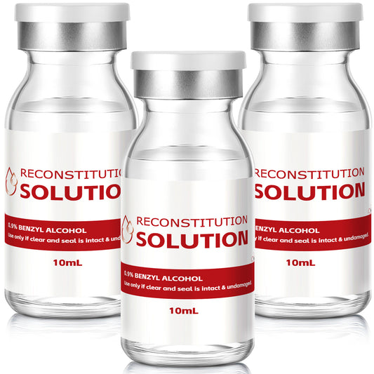 Reconstitution Solution | Bacteriostatic Water - 0.9% Benzyl Alcohol | 3-Pack 10ml Each Vial - Clear Glass | Third-Party Tested