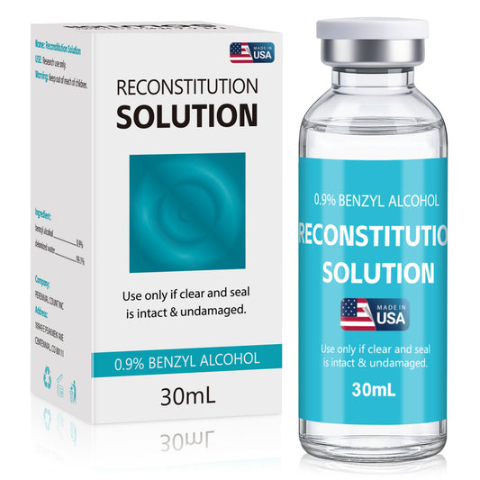 Reconstitution Solution | Bacteriostatic Water - 0.9% Benzyl Alcohol | 1-Pack 30ml Each Vial - Clear Glass | Third-Party Tested