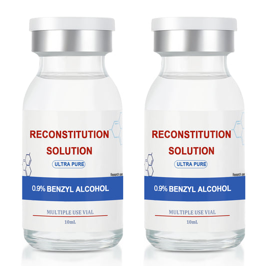 Reconstitution Solution | Bacteriostatic Water - 0.9% Benzyl Alcohol | 10ml Each Vial - Clear Glass | Third-Party Tested