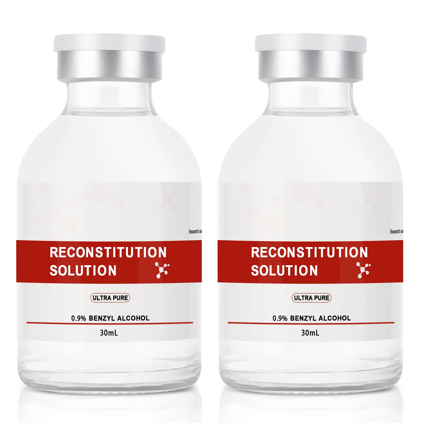 Reconstitution Solution | Bacteriostatic Water - 0.9% Benzyl Alcohol | 30ml Each Vial - Clear Glass | Third-Party Tested