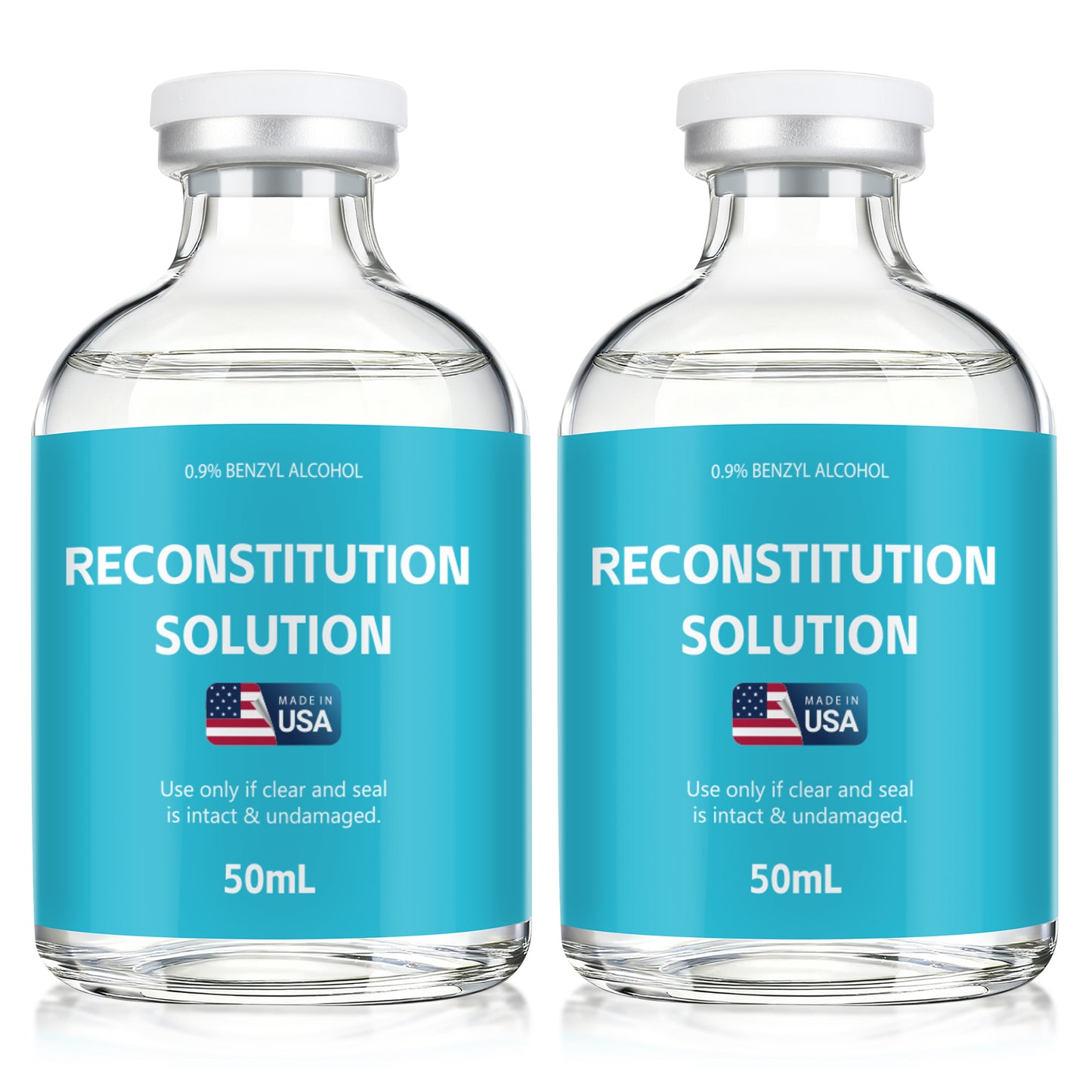 Reconstitution Solution | Bacteriostatic Water - 0.9% Benzyl Alcohol | 1-Pack 50ml Each Vial - Clear Glass | Third-Party Tested