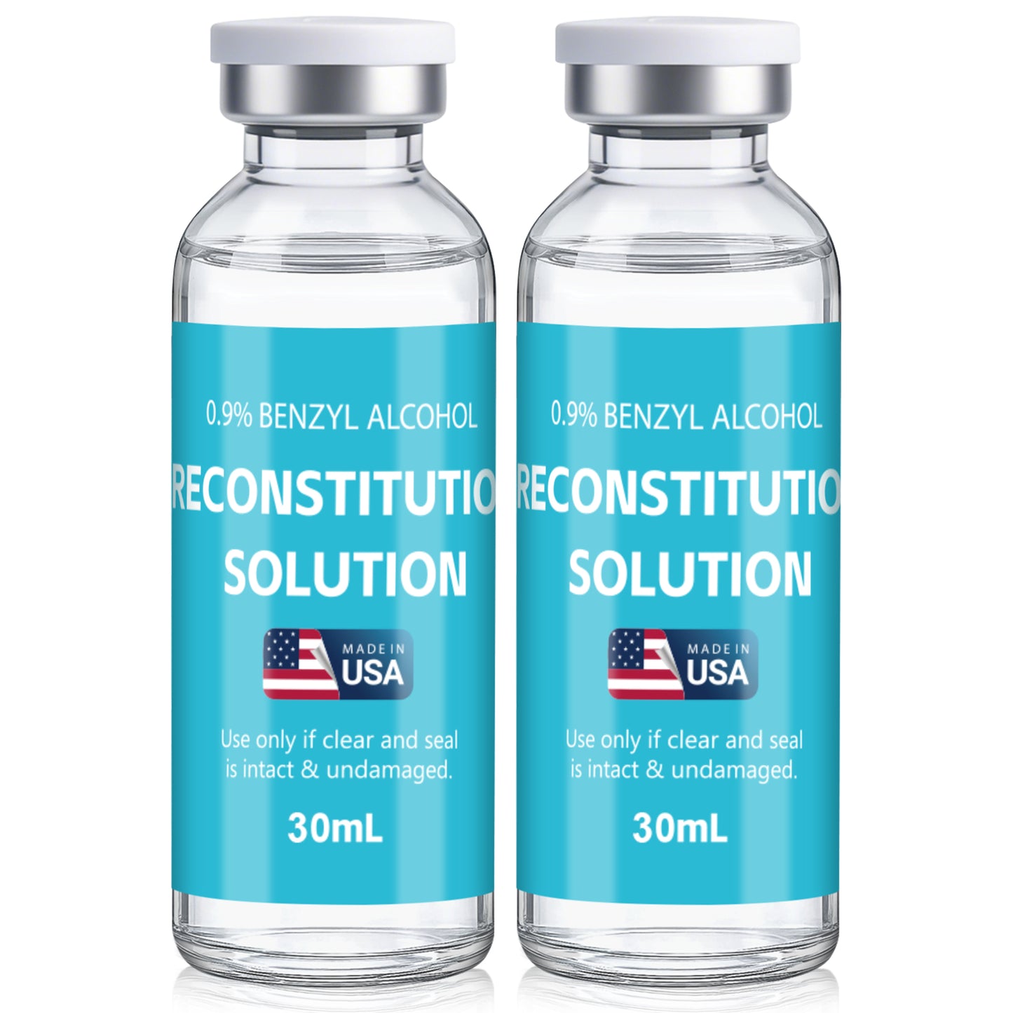 Reconstitution Solution | Bacteriostatic Water - 0.9% Benzyl Alcohol | 1-Pack 30ml Each Vial - Clear Glass | Third-Party Tested