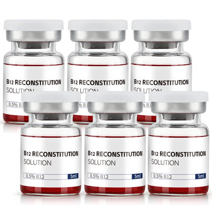 B12 Reconstitution Solution | Bacteriostatic Water - 0.9% Benzyl Alcohol | 6-Pack 5ml Each Vial - Clear Glass | Third-Party Tested