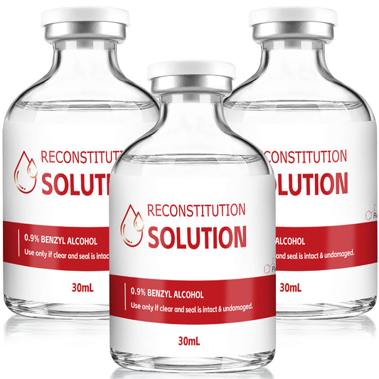 Reconstitution Solution | Bacteriostatic Water - 0.9% Benzyl Alcohol | 3-Pack 30ml Each Vial - Clear Glass | Third-Party Tested