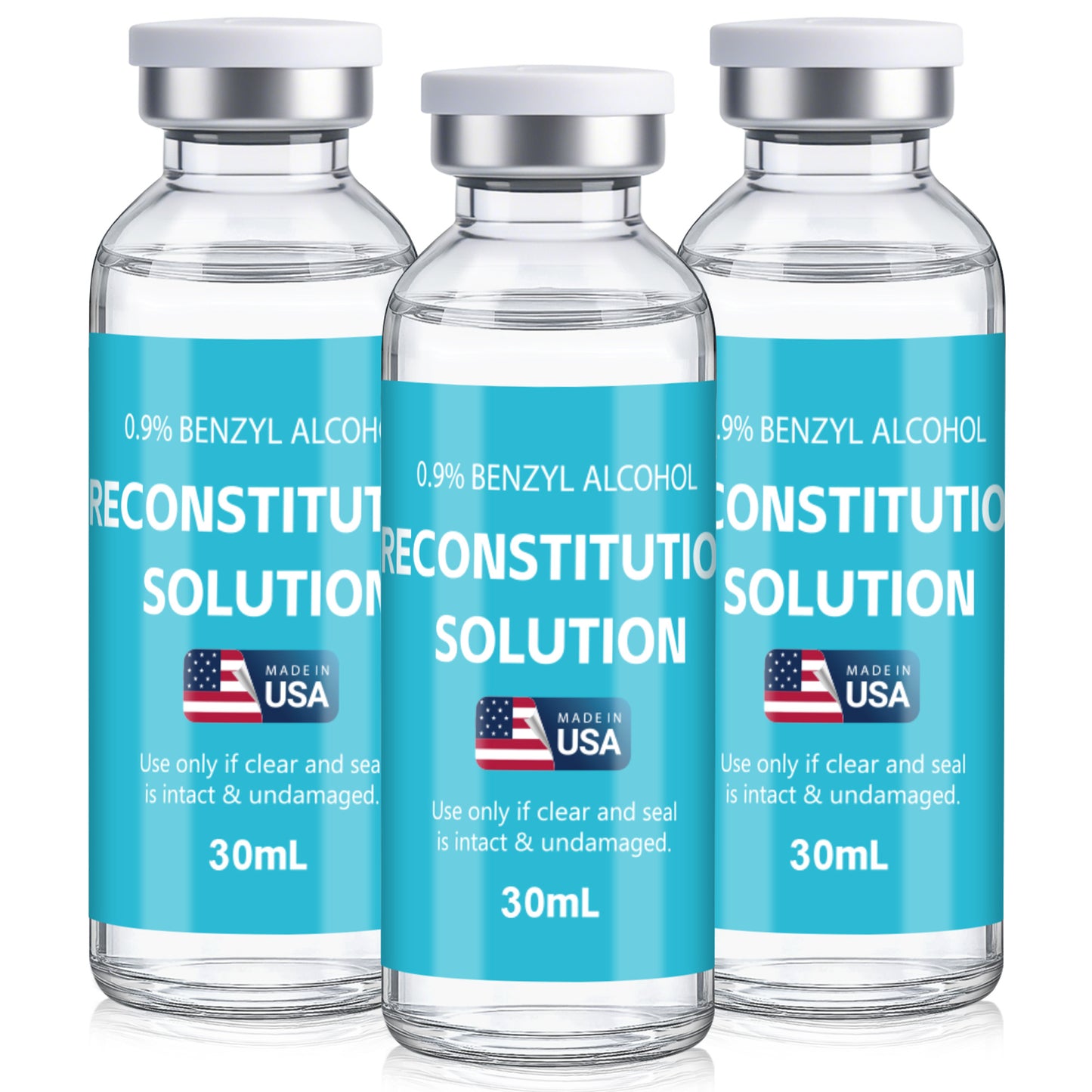 Reconstitution Solution | Bacteriostatic Water - 0.9% Benzyl Alcohol | 1-Pack 30ml Each Vial - Clear Glass | Third-Party Tested