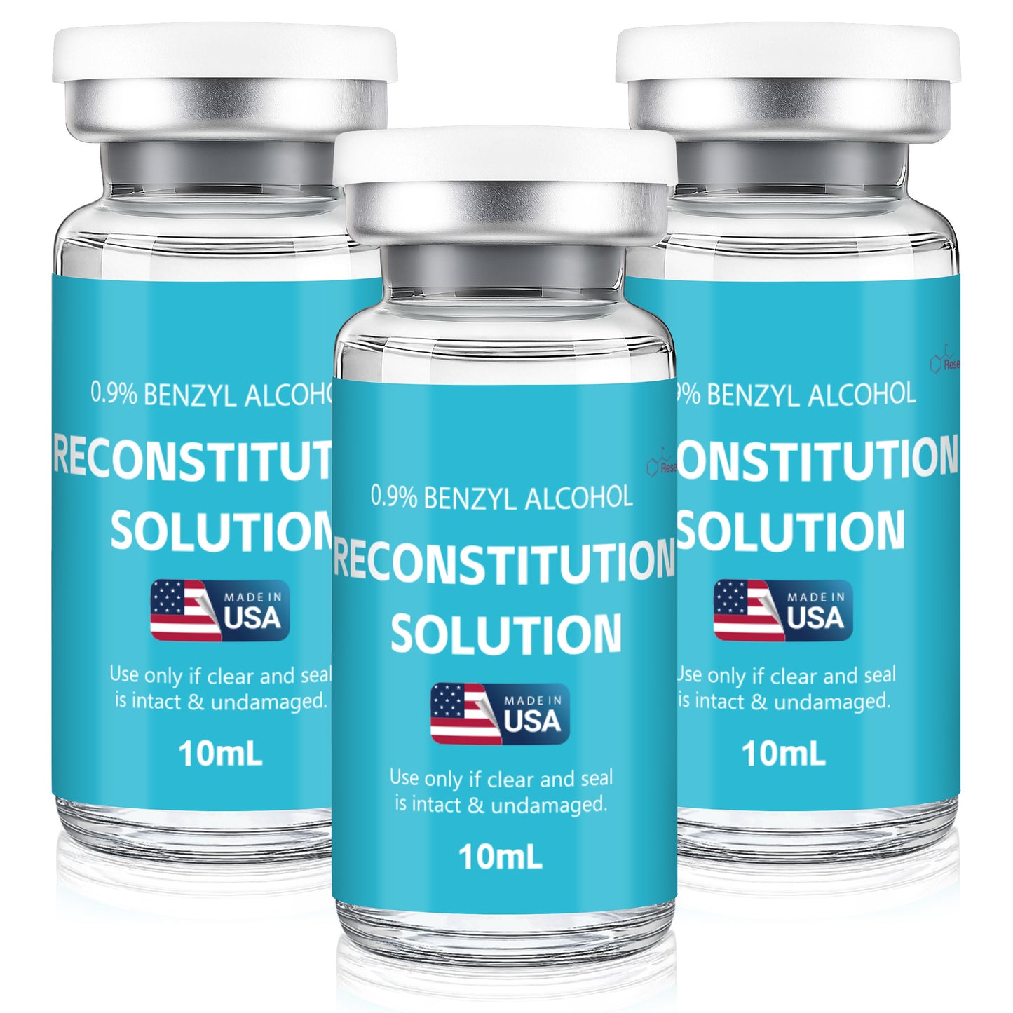 Reconstitution Solution | Bacteriostatic Water - 0.9% Benzyl Alcohol | 2-Pack 10ml Each Vial - Clear Glass | Third-Party Tested