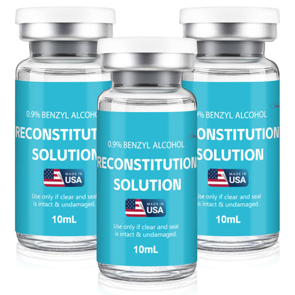 Reconstitution Solution | Bacteriostatic Water - 0.9% Benzyl Alcohol | 2-Pack 10ml Each Vial - Clear Glass | Third-Party Tested