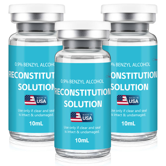 Reconstitution Solution | Bacteriostatic Water - 0.9% Benzyl Alcohol | 2-Pack 10ml Each Vial - Clear Glass | Third-Party Tested
