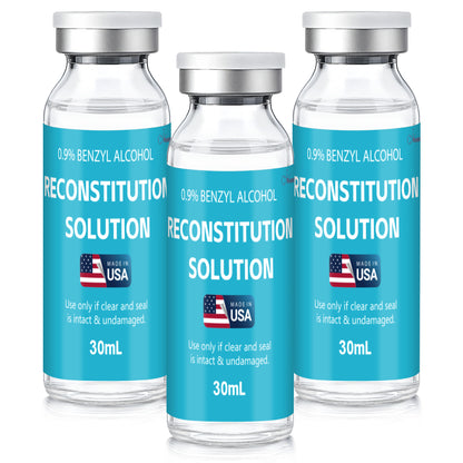 Reconstitution Solution | Bacteriostatic Water - 0.9% Benzyl Alcohol | 2-Pack 30ml Each Vial - Clear Glass | Third-Party Tested