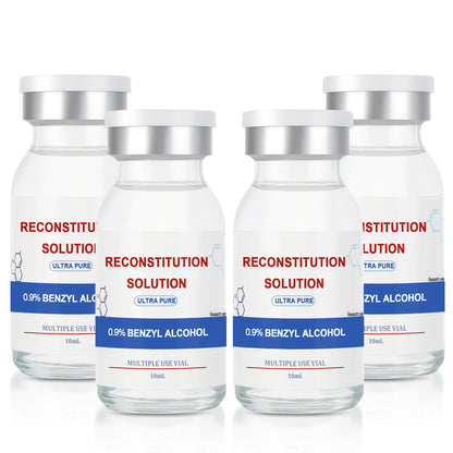 Reconstitution Solution | Bacteriostatic Water - 0.9% Benzyl Alcohol | 10ml Each Vial - Clear Glass | Third-Party Tested