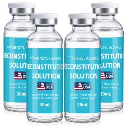 Reconstitution Solution | Bacteriostatic Water - 0.9% Benzyl Alcohol | 1-Pack 30ml Each Vial - Clear Glass | Third-Party Tested