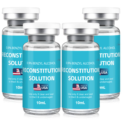 Reconstitution Solution | Bacteriostatic Water - 0.9% Benzyl Alcohol | 1-Pack 10ml Each Vial - Clear Glass | Third-Party Tested