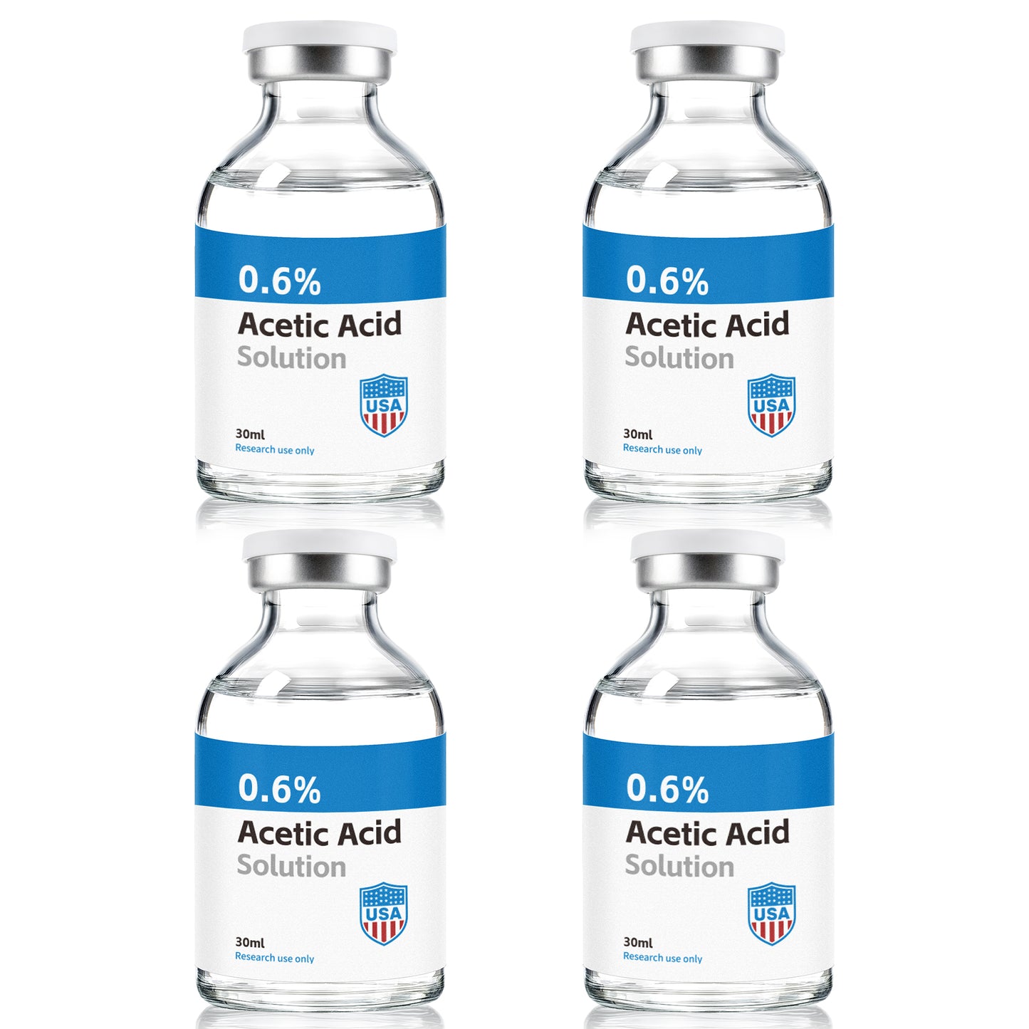 Acetic Acid Solution | 30ml Each Vial - Clear Glass | Third-Party Tested