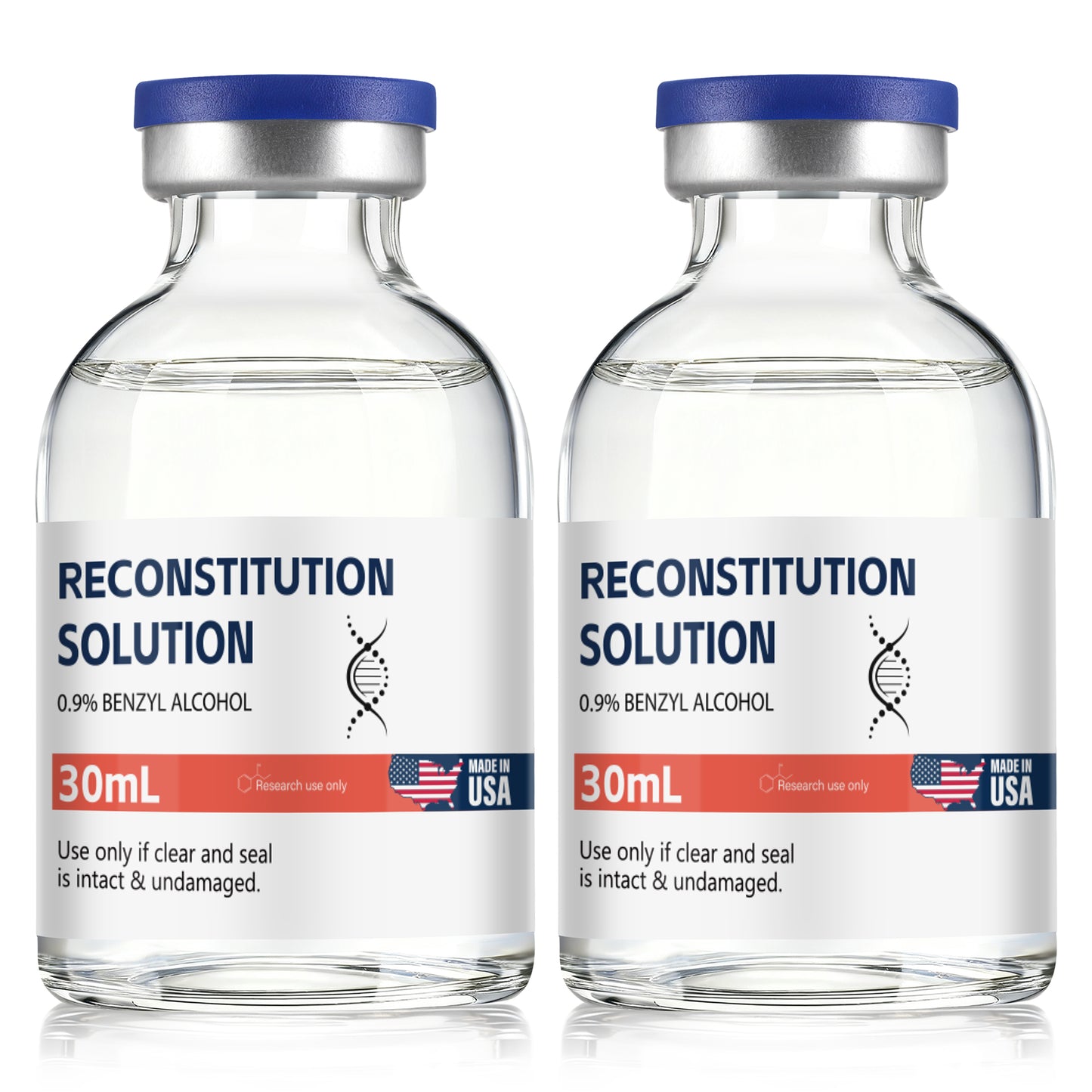 Reconstitution Solution | Bacteriostatic Water - 0.9% Benzyl Alcohol | 1-Pack 30ml Each Vial - Clear Glass | Third-Party Tested