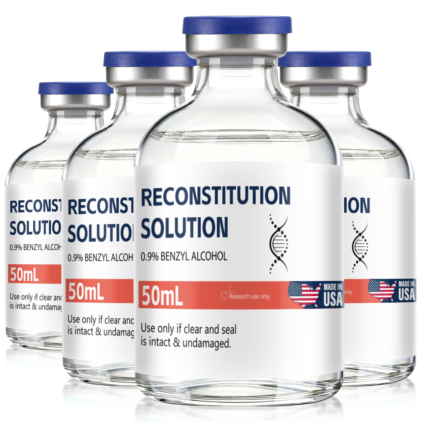 Reconstitution Solution | Bacteriostatic Water - 0.9% Benzyl Alcohol | 1-Pack 50ml Each Vial - Clear Glass | Third-Party Tested