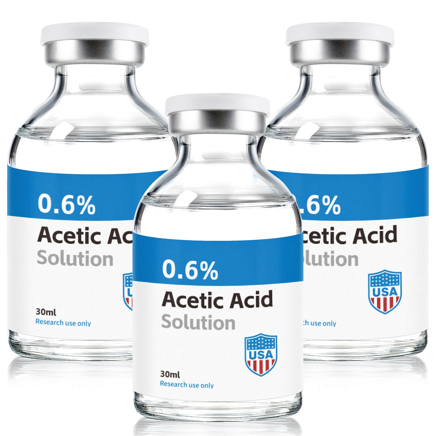 Acetic Acid Solution | 30ml Each Vial - Clear Glass | Third-Party Tested