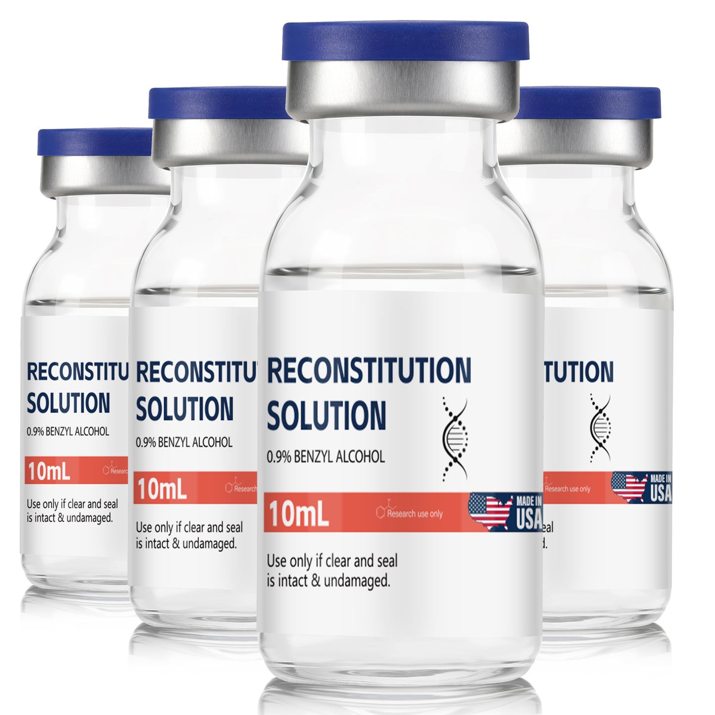 Reconstitution Solution | Bacteriostatic Water - 0.9% Benzyl Alcohol | 1-Pack 10ml Each Vial - Clear Glass | Third-Party Tested