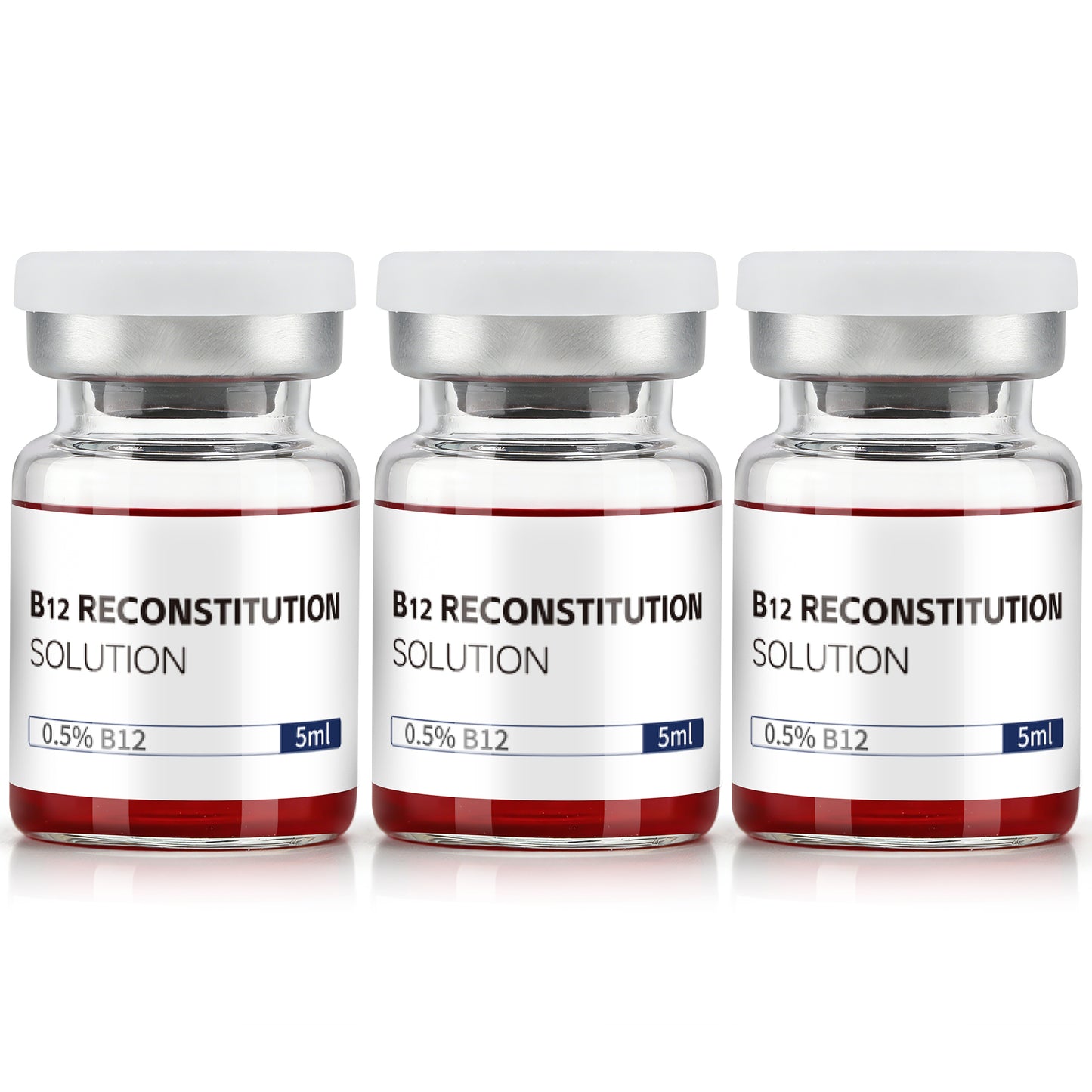 B12 Reconstitution Solution | Bacteriostatic Water - 0.9% Benzyl Alcohol | 3-Pack 5ml Each Vial - Clear Glass | Third-Party Tested