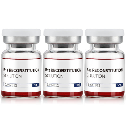 B12 Reconstitution Solution | Bacteriostatic Water - 0.9% Benzyl Alcohol | 3-Pack 5ml Each Vial - Clear Glass | Third-Party Tested