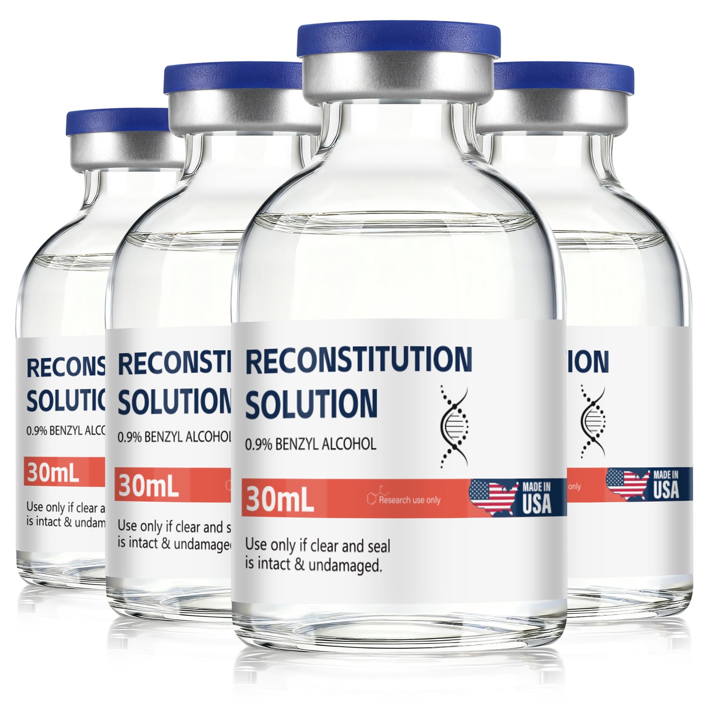 Reconstitution Solution | Bacteriostatic Water - 0.9% Benzyl Alcohol | 1-Pack 30ml Each Vial - Clear Glass | Third-Party Tested
