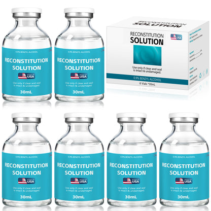 Reconstitution Solution | Bacteriostatic Water - 0.9% Benzyl Alcohol | 1-Pack 30ml Each Vial - Clear Glass | Third-Party Tested