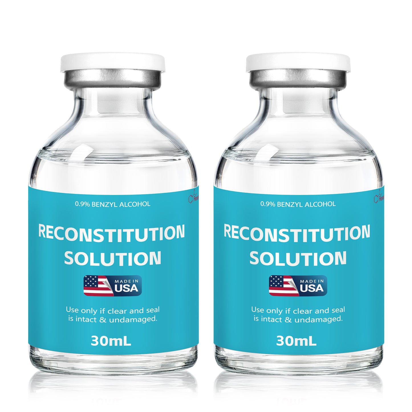 Reconstitution Solution | Bacteriostatic Water - 0.9% Benzyl Alcohol | 1-Pack 30ml Each Vial - Clear Glass | Third-Party Tested