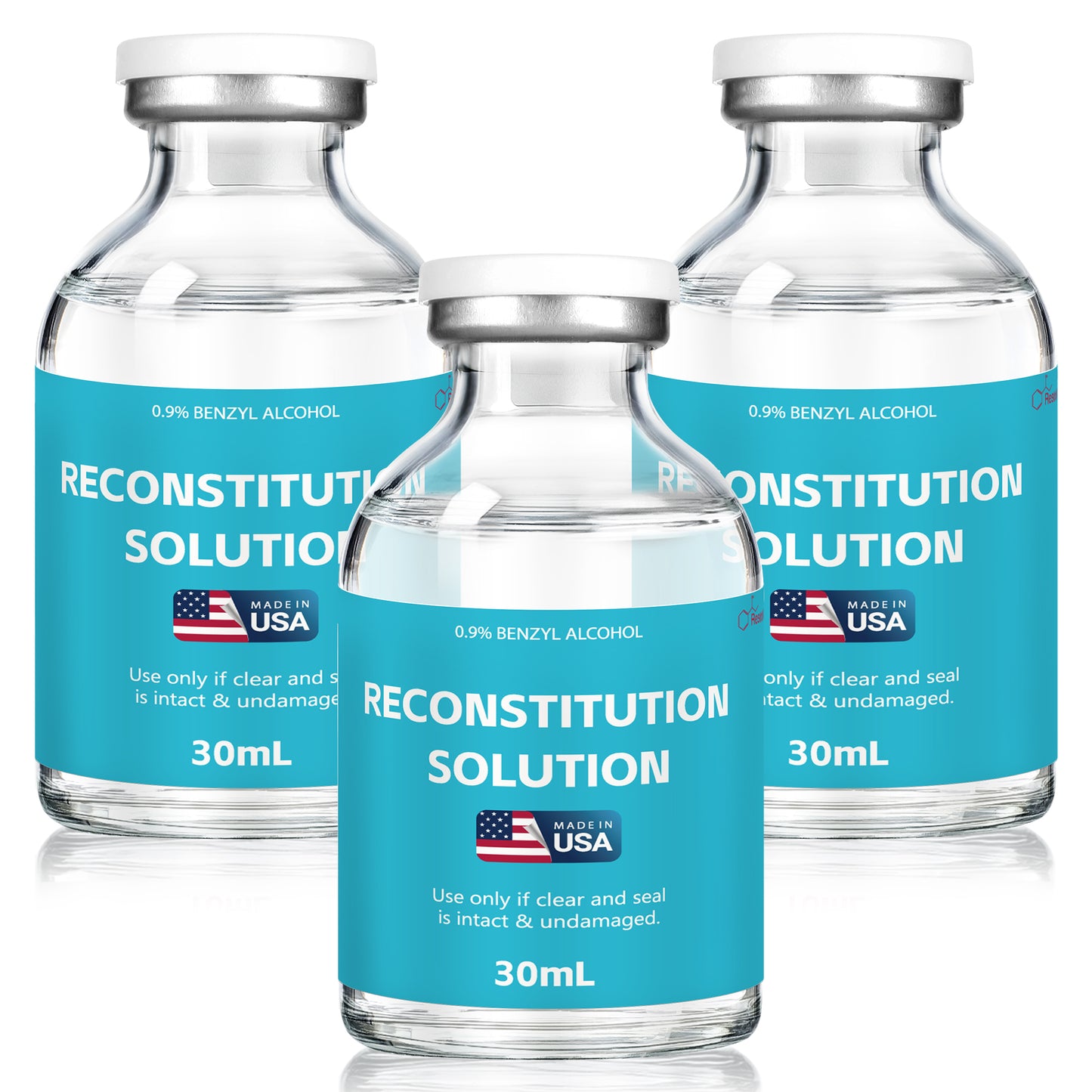 Reconstitution Solution | Bacteriostatic Water - 0.9% Benzyl Alcohol | 1-Pack 30ml Each Vial - Clear Glass | Third-Party Tested