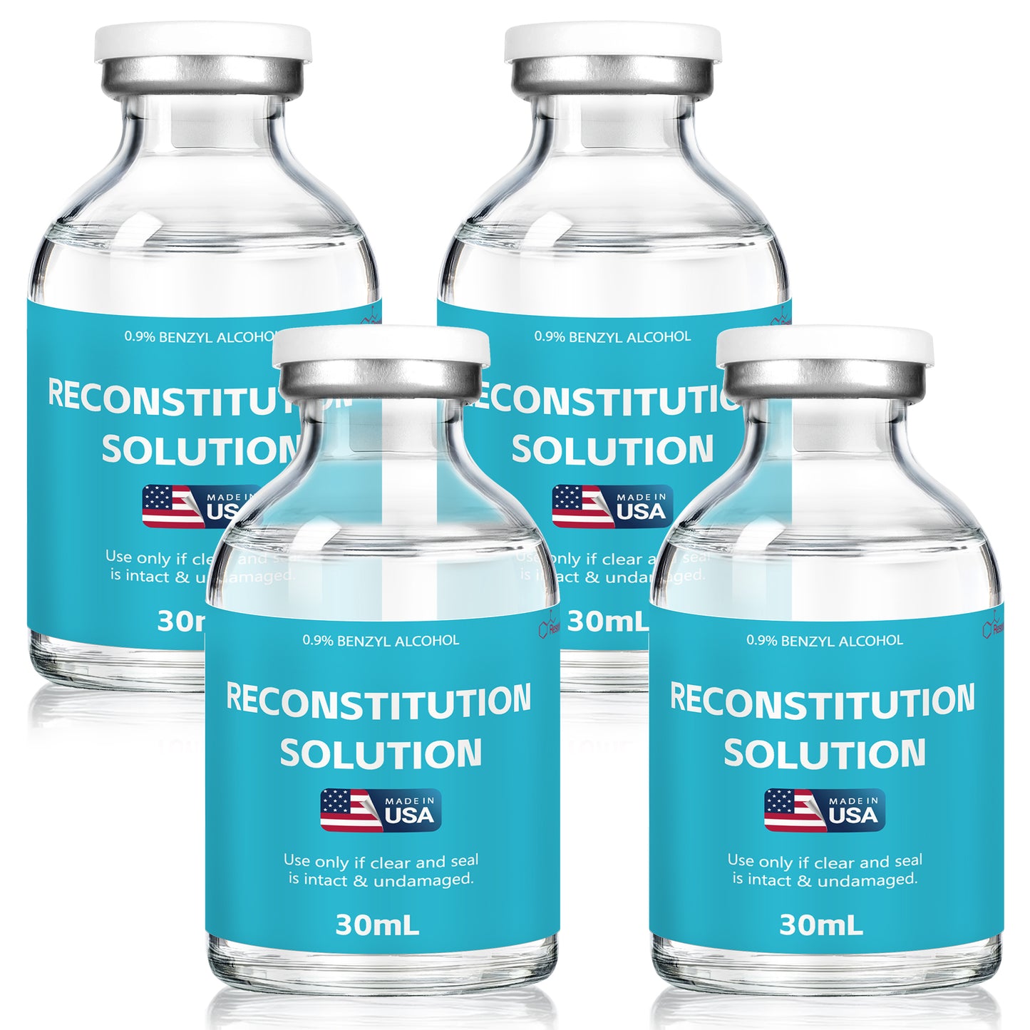 Reconstitution Solution | Bacteriostatic Water - 0.9% Benzyl Alcohol | 1-Pack 30ml Each Vial - Clear Glass | Third-Party Tested