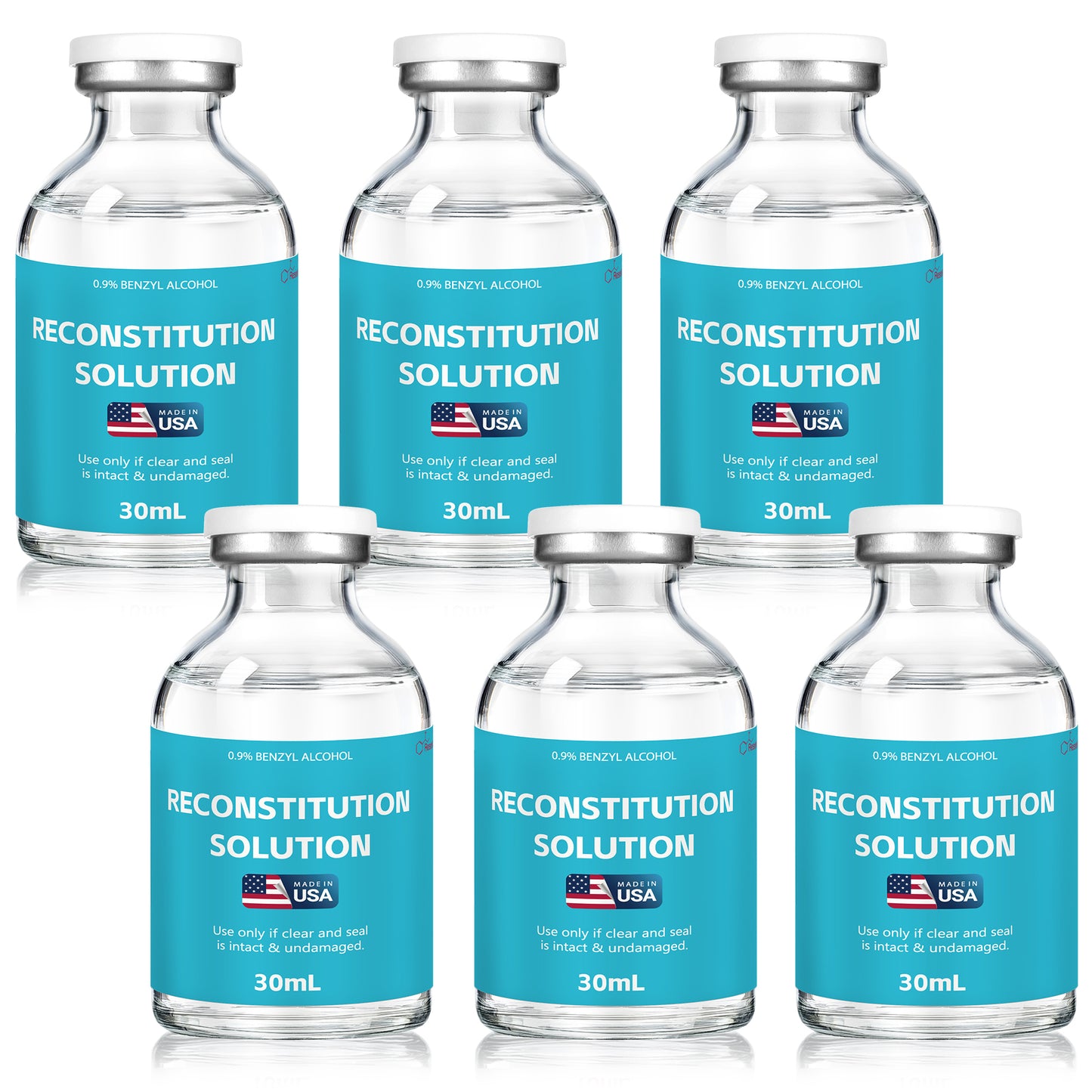 Reconstitution Solution | Bacteriostatic Water - 0.9% Benzyl Alcohol | 1-Pack 30ml Each Vial - Clear Glass | Third-Party Tested