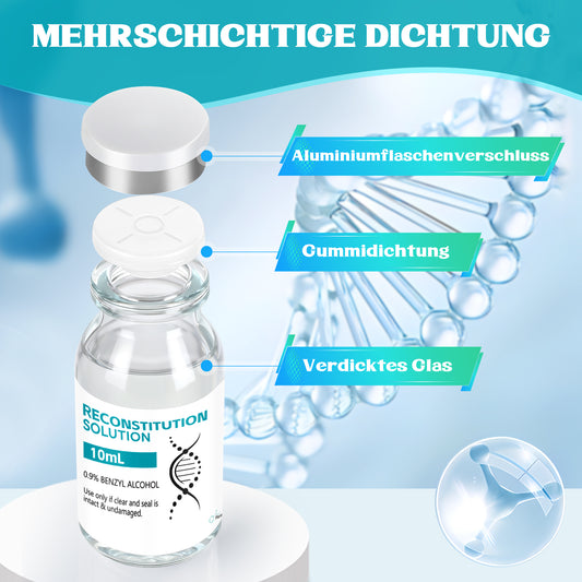 Reconstitution Solution | Bacteriostatic Water - 0.9% Benzyl Alcohol | 1-Pack 10ml Each Vial - Clear Glass | Third-Party Tested