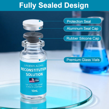 Reconstitution Solution | Bacteriostatic Water - 0.9% Benzyl Alcohol | 2-Pack 10ml Each Vial - Clear Glass | Third-Party Tested
