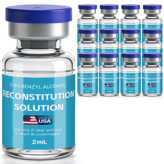 Reconstitution Solution | Bacteriostatic Water - 0.9% Benzyl Alcohol | 12-Pack 2ml Each Vial - Clear Glass | Third-Party Tested