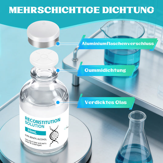 Reconstitution Solution | Bacteriostatic Water - 0.9% Benzyl Alcohol | 2-Pack 30ml Each Vial - Clear Glass | Third-Party Tested