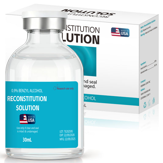 Reconstitution Solution | Bacteriostatic Water - 0.9% Benzyl Alcohol | 3-Pack 30ml Each Vial - Clear Glass | Third-Party Tested