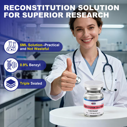 Reconstitution Solution | Bacteriostatic Water - 0.9% Benzyl Alcohol | 6-Pack 5ml Each Vial - Clear Glass | Third-Party Tested